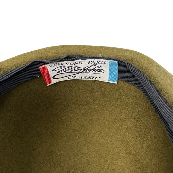 Vintage Mr. John Olive Wool Felt Studded Hat Avant Garde Art-to-Wear Sz S 7-3/8 main image 4